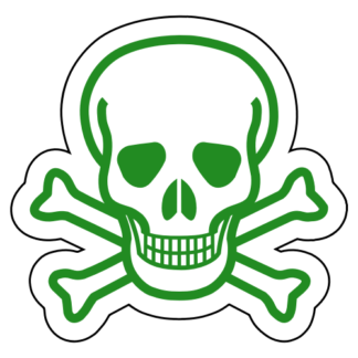 Skull Cross Bones Sticker (Green)